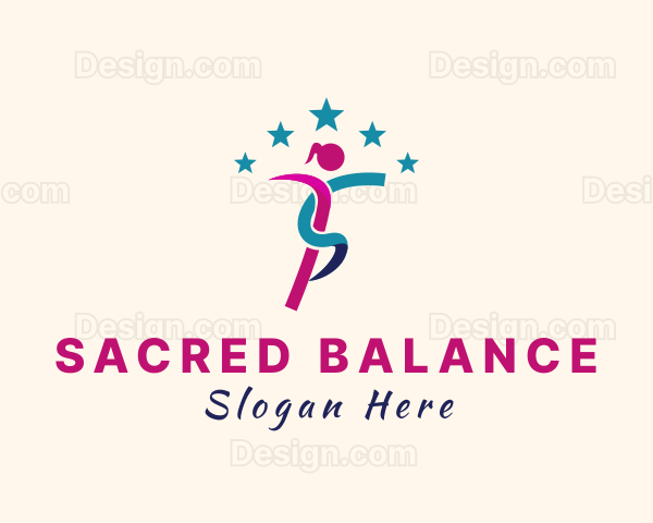 Female Gymnastics Athlete Logo