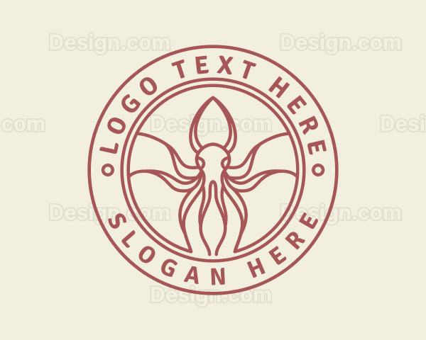 Seafood Squid Restaurant Logo