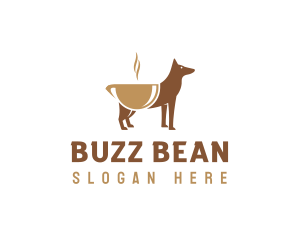 Dog Coffee Cup logo design