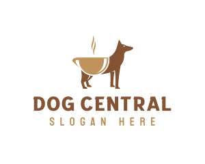 Dog Coffee Cup logo design