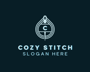 Knitting Needle Thread logo design