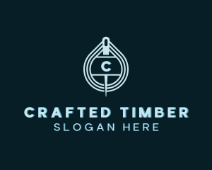 Knitting Needle Thread logo design