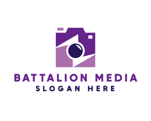 Purple Media Camera logo design