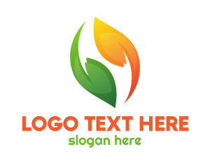 Green Orange Leaves logo