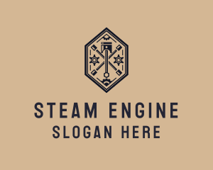 Piston Gear Engine logo design