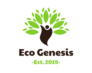 Eco Human Leaf logo design