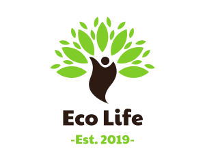 Eco Human Leaf logo design