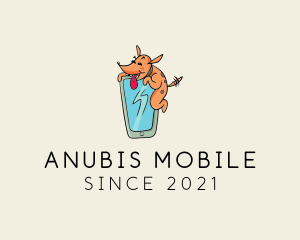 Dog Mobile Phone Cartoon logo design