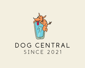 Dog Mobile Phone Cartoon logo design