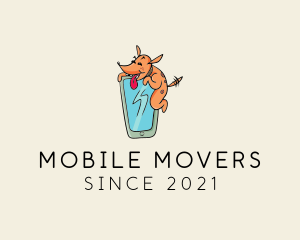 Dog Mobile Phone Cartoon logo design