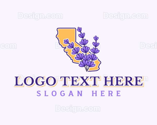 California Lavender Flower Logo