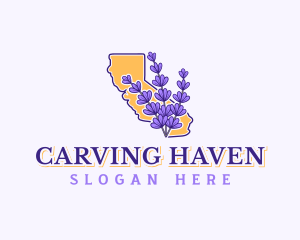 California Lavender Flower Logo