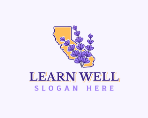 California Lavender Flower Logo