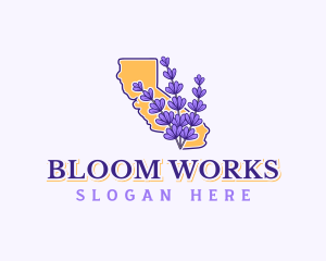 California Lavender Flower logo design