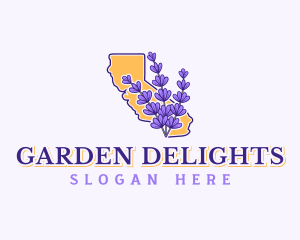 California Lavender Flower logo design