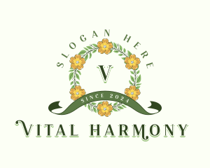 Floral Wreath Decor logo design