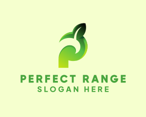 Organic Leaf Letter P logo design