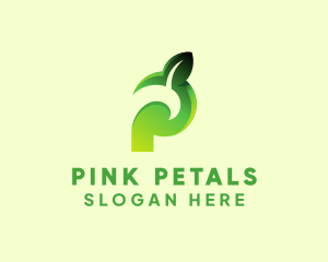 Organic Leaf Letter P logo design