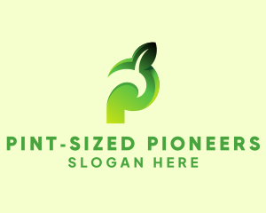 Organic Leaf Letter P logo design