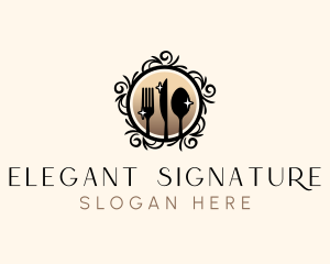 Elegant Cutlery Utensils logo design