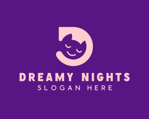 Cute Sleepy Cat logo