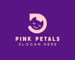 Cute Sleepy Cat logo design