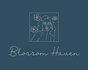 Floral Feminine Salon logo design