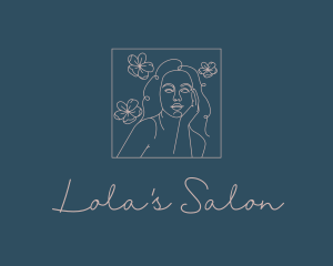 Floral Feminine Salon logo design