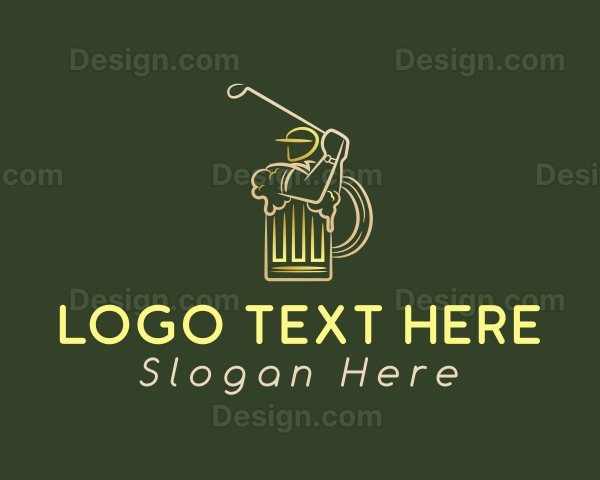 Gold Golfer Beer Logo