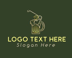 Gold Golfer Beer Logo