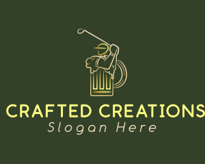 Gold Golfer Beer logo design