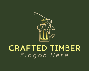 Gold Golfer Beer logo design