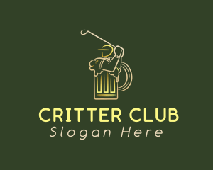 Gold Golfer Beer logo design