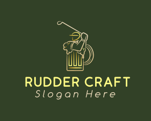 Gold Golfer Beer logo design