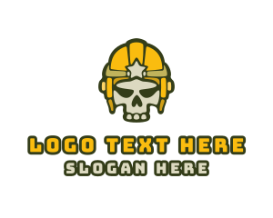 Headgear - Gaming Skull Helmet logo design