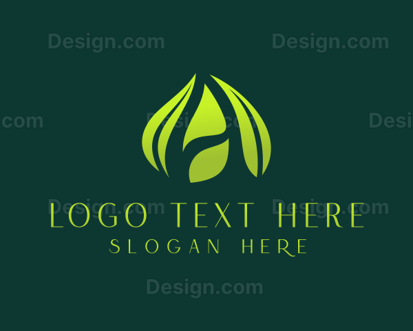 Eco Leaf Letter A Logo