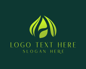 Eco Leaf Letter A logo