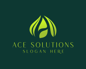 Eco Leaf Letter A logo design