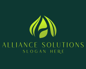 Eco Leaf Letter A logo design