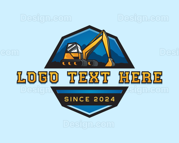 Construction Digger Excavator Logo