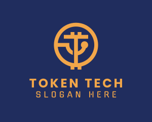 Crypto Tech Letter T logo design