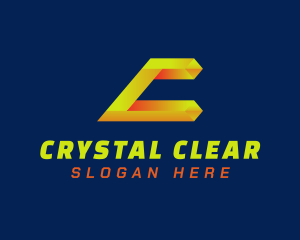 Crystal Metallic Letter C logo design