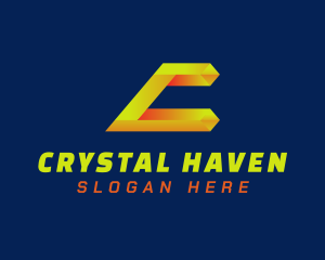 Crystal Metallic Letter C logo design