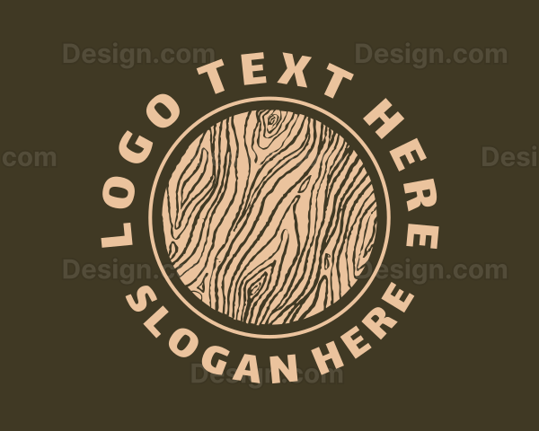 Round Wood Tree Texture Logo