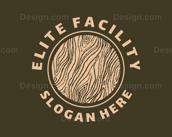 Round Wood Tree Texture Logo