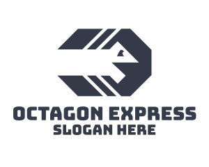 Gray Octagon Snake logo design