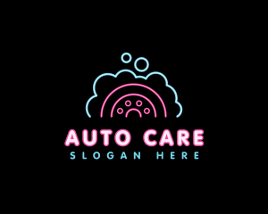 Car Wash Bubble Tire logo design