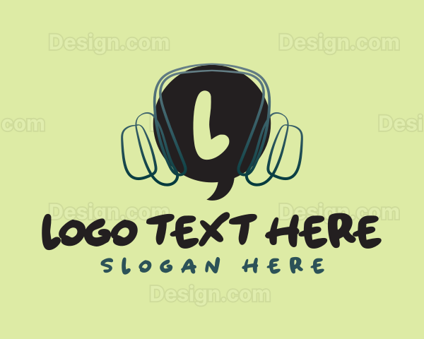 Speech Bubble Headset Logo