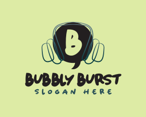 Speech Bubble Headset logo design