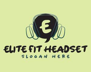 Speech Bubble Headset logo design